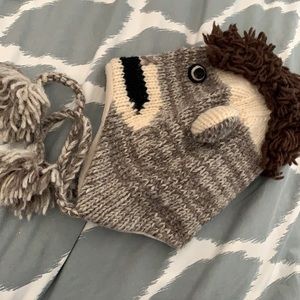 Sock monkey winter hat